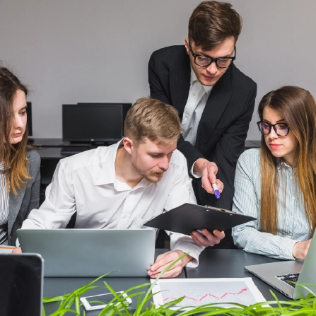 Team collaborating on project