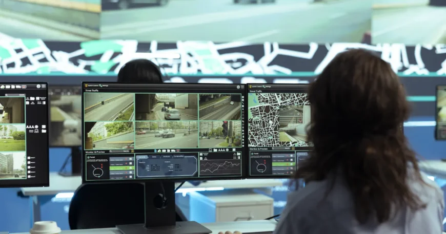 Modern security control room