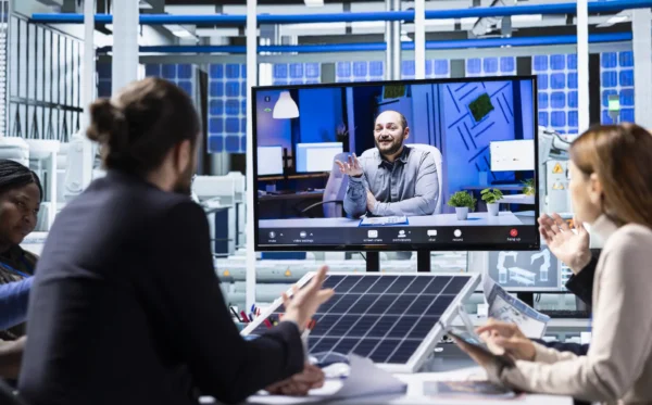 Team in video conference