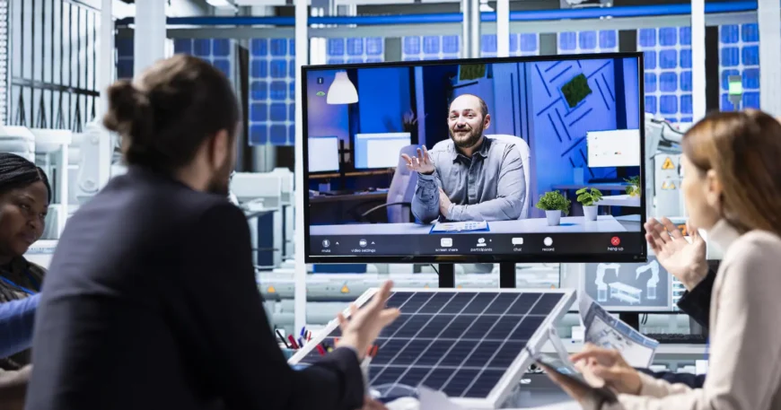 Team in video conference