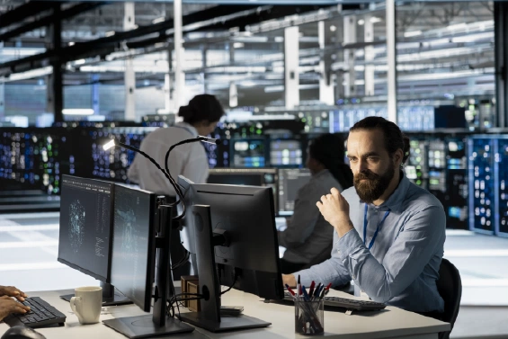 IT professional managing servers