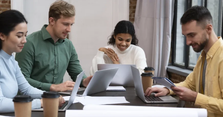 Professionals in office meeting